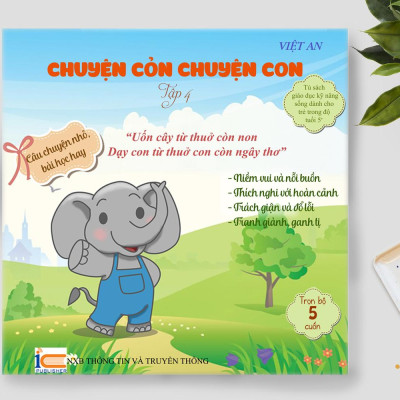 Sách rèn luyện ký năng cho bé từ 0-8 tuổi (combo 5 tập Chuyện Cỏn Chuyện Con Tập 1+2 + 3+ 4+5 (Voi Con Tinh Nghịch + Voi Con Hiếu Động + Voi Con Đáng Yêu + Voi Con Ham Chơi + Voi Con Gây Chuyện )