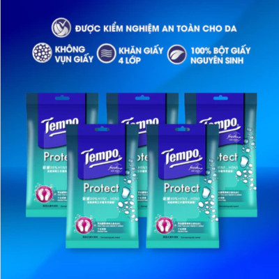 [MUA 8 GÓI TẶNG 2 GÓI] Khăn Ướt Tempo cao cấp, An toàn cho da, Diệt khuẩn 99% - Thương Hiệu Đức