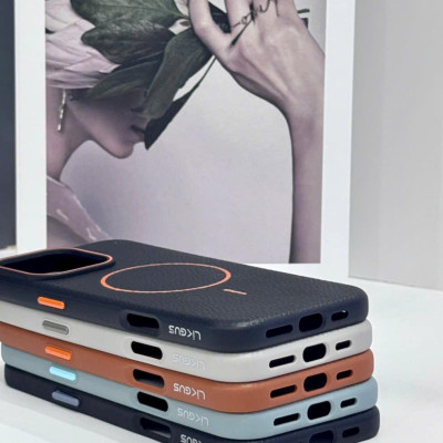 Ốp Lưng Da Likgus Beaty Cho iPhone 15 Pro Max | 16 ProMax Viền Dẻo Chống Sốc Hỗ Trợ Sạc Không Dây Magnetic - Hàng nhập khẩu