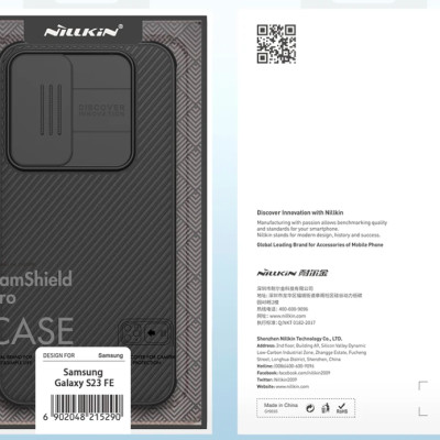 Ốp lưng cho Samsung Galaxy S23 FE bảo vệ camera chống sốc hiệu Nillkin Camshield chống sốc cực tốt, chất liệu cao cấp, có khung & nắp đậy bảo vệ Camera - hàng chính hãng