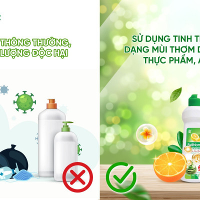 Nước Rửa Chén Công Nghệ Sinh Học Bell Home Hương Chanh 1,6 KG