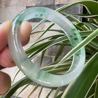 Vòng Tay Nữ Bản Hẹ Đá Mã Não DuLong Trắng Trong Xanh Rong Biển Nhẹ Bóng Đẹp Ni 54mm Cao 12mm Dầy 7mm Món quà tặng Nữ 50kg - 55kg đeo tay xinh rẻ đẹp ý nghĩa ạ