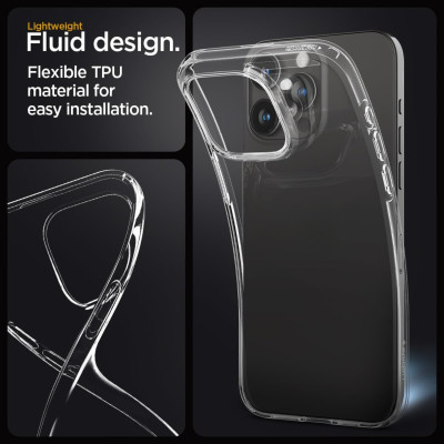 Ốp Lưng Trong Suốt cho iPhone 16 Pro Max / 16 Pro / 16 Plus / 16, Spigen Liquid Crystal Clear Case, Chống Sốc_ Hàng Chính Hãng