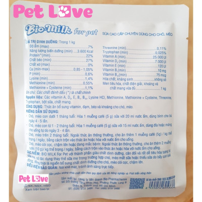 Bộ 10 gói sữa dinh dưỡng dành cho chó mèo - Bio milk for pet