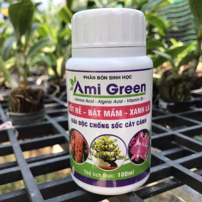 Phân bón AMI GREEN chuyên giải độc chống sốc cho Lan hoa cảnh giúp tốt rễ - bật mầm - xanh lá