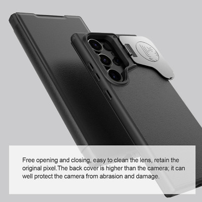Bao da cho Samsung S24 Ultra | Galaxy S24 Plus Nillkin QIN có ngăn đựng thẻ, bao da thật pu giúp chống sốc và chịu mọi va đập - Hàng chính hãng
