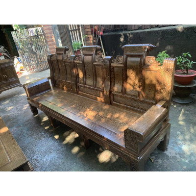 Bộ bàn ghế Âu Á Hộp Cuốn Thư gỗ mun