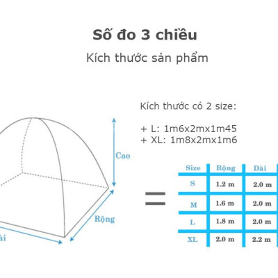Mùng Chụp Tự Bung Cao Cấp Siêu Dày - thương hiệu A - Màu Xanh Da Trời  + Tặng kèm túi thơm thảo dược