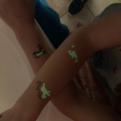 Set 20 Tờ Hình Xăm Phát Sáng Miếng Dán Tattoo Tạm Chời Chống Nước Chữ Tiếng anh Sun Shine