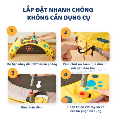 Trampoline cho bé gấp gọn nhà nhún Mideer Kids Trampoline