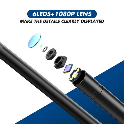 Camera Nội Soi Công Nghiệp Ống Kính 5.5mm Tích Hợp 6 Đèn LED IP67 Chống Nước WIFI Kết Nối Không Dây Với Điện Thoại F220 - Hàng Nhập Khẩu