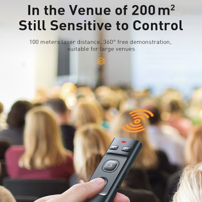 Bút Thuyết Trình Laser Điều Khiển Từ Xa Cho Máy Chiếu Baseus Orange Dot Wireless Presenter 2.4ghz Với USB Bluetooth - Hàng Chính Hãng Baseus