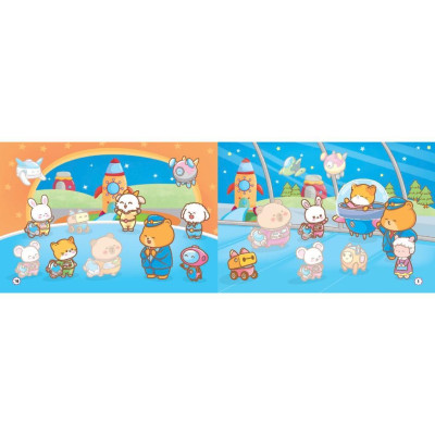 Sách Dán Hình - Capy & Chuyến Du Hành Vũ Trụ + Capy & Công Viên Giải Trí - Tặng Kèm 2 Phòng Sticker 3D - Minh Thắng