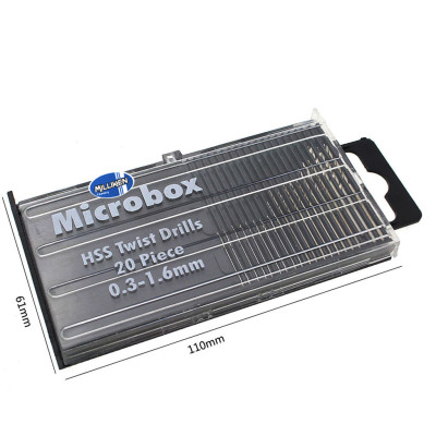 Hộp 20 Mũi Khoan Thép Mini ( Mũi 0.3-1.6mm ) Milliken NL-3083