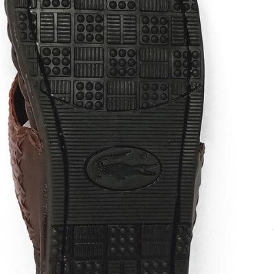 Dép da cá sấu Huy Hoàng kiểu đan màu nâu đỏ HT7232