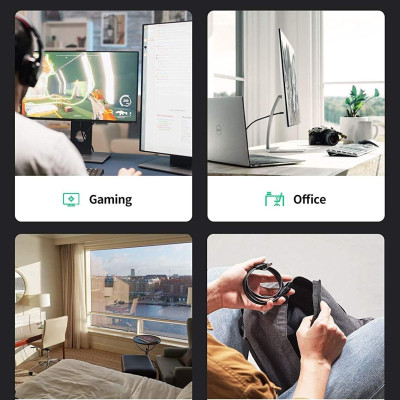 Ugreen UG10979NW134TK 0.5M CAT8 U-FTP 2000Mhz 30AWG cáp mạng màu đen 50cm - HÀNG CHÍNH HÃNG