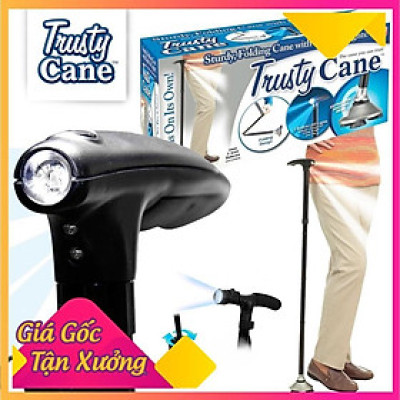 Gậy Gấp Gọn Trusty Cane Chống Trượt Có Đèn Pin Cao Cấp TP