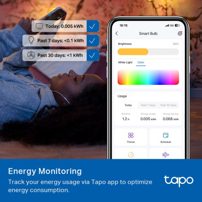 Bòng đèn WIFI thông minh TP-Link Tapo L535E | Công suất 8.6W | Hàng triệu màu sắc | Lên lịch & hẹn giờ | Bảo hành 2 năm | Hàng Chính Hãng