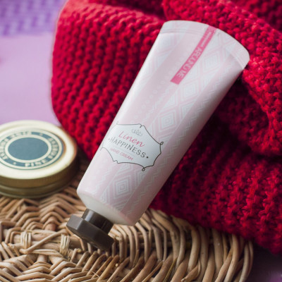 [Tặng móc khoá] Kem tay Around Me Happiness Hand Cream Hàn Quốc 60g (Cây lanh) 