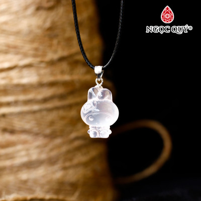 Mặt dây chuyền hình thỏ pha lê hồng cao cấp - Ngọc Quý Gemstones