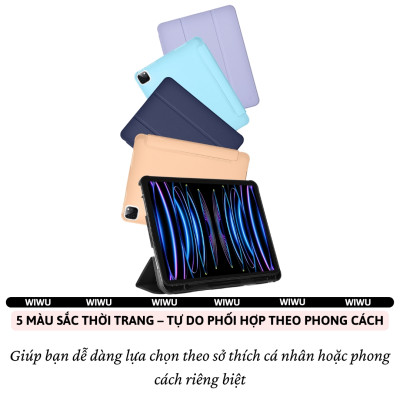 Case/ Ốp/Bao da IPAD WIWU Classic II Cho IPAD Pro 11 inch M4 2024 Air 5/Air 4 10.9/ Pro 11 inch/Gen 9 8 7th 10.2/Gen 10 - Viền Silicon, Có Khay Đựng Bút, Bao Da Thông Minh, tự động tắt mở màn hình - Hàng nhập khẩu