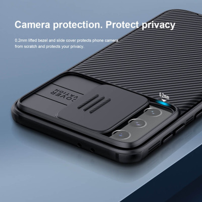 Ốp lưng cho Samsung Galaxy S21 Plus bảo vệ camera chống sốc hiệu Nillkin Camshield chống sốc cực tốt, chất liệu cao cấp, có khung & nắp đậy bảo vệ Camera - hàng chính hãng