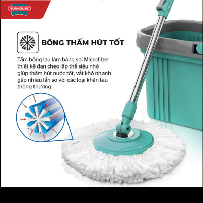 Bộ lau nhà xoay 360 độ Sunhouse KS-CL330S