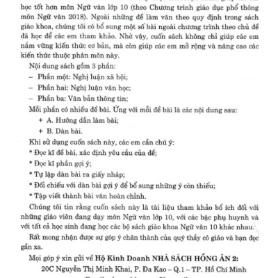 Sách - Dàn Bài Làm Văn 10 (Dùng Chung Cho Các Bộ SGK Hiện Hành)
