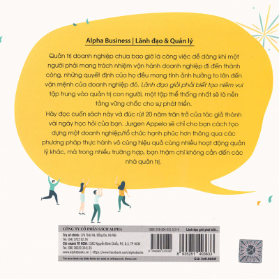 Lãnh Đạo Giỏi Phải Biết Tạo Niềm Vui (Tặng kèm Tickbook)
