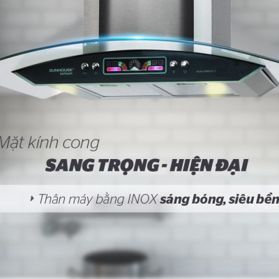 Máy Hút Mùi Kính Cong Sunhouse Mama MM6707-70 (180W) - Hàng chính hãng