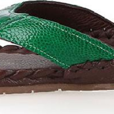 Dép nữ Huy Hoàng da đà điểu màu xanh lá HT7411