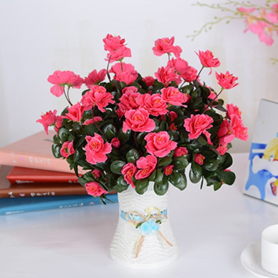 Cụm hoa đỗ quyên giả - dài 40cm - 12 nhánh - Cây giả, hoa lụa trang trí nhà cửa