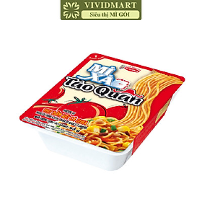 ACECOOK - Mì xào Táo Quân hương vị Thịt bằm xốt cà chua, Mì Táo Quân đỏ, Mì Táo quân thịt bằm sốt cà chua, Mì Táo quân sốt cà chua, Mì khay Táo Quân thịt bằm xốt cà chua (85g/ khay)