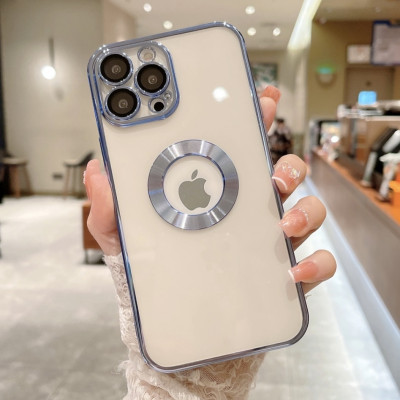 Ốp lưng dành cho iPhone 11 Pro, 11, 11 Pro Max, 12 Pro, 12, 12 Pro Max, 13 Pro, 13 Pro Max, Xs Max, Xs, 14, 14 Plus, 14 Pro , 14 Pro Max  viền màu hở logo Táo sang trọng - Hàng chính hãng