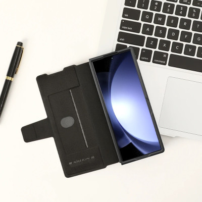 Case bao da chống sốc cho Samsung Galaxy Z Fold 6 trang bị ngăn đựng S-Pen, khe nhét thẻ card hiệu Nillkin Aoge Leather Cover Case (bảo vệ máy cực tốt, chất liệu da thật cao cấp, thiết kế thời trang cá tính) - hàng nhập khẩu