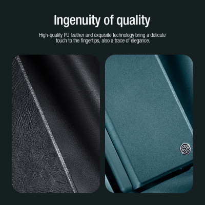 Case bao da chống sốc cho Samsung Galaxy Z Fold 4 trang bị nắp bảo vệ Camera và ngăn đựng S-Pen hiệu Nillkin Qin Pro (chất liệu da cao cấp, thiết kế thời trang cá tính) - Hàng nhập khẩu
