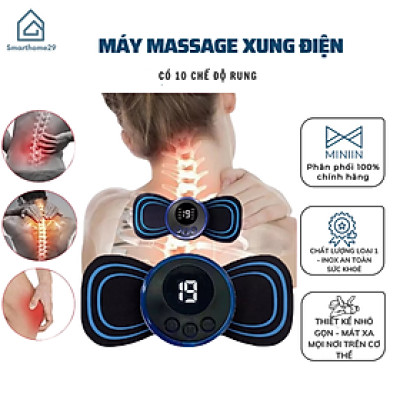 Miếng Massage Xung Điện Cổ Vai Gáy, Bắp Tay, Lưng Bằng Sung Điện đỡ đau Nhức Hiệu Qủa -Máy mat sa thân hình 10 Chế Độ - HÀNG CHÍNH HÃNG MINIIN