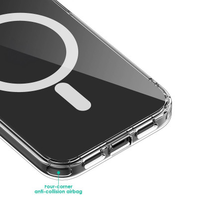 Ốp lưng trong suốt sạc nam châm từ tính cho iPhone 16 Pro Max / 16 Pro / 16 Plus / iP 16 hiệu Likgus Crystal Magnetic - Trang bị đệm khí 4 góc, chống ố vàng, bảo vệ viền camera - Hàng nhập khẩu