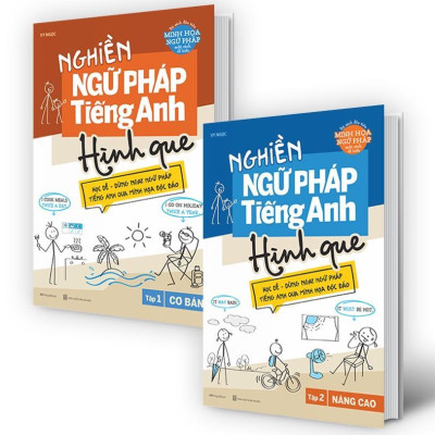 Sách - Nghiền Ngữ Pháp Tiếng Anh Hình Que - Cơ Bản Và Nâng Cao - Combo 2 Tập - Megabook