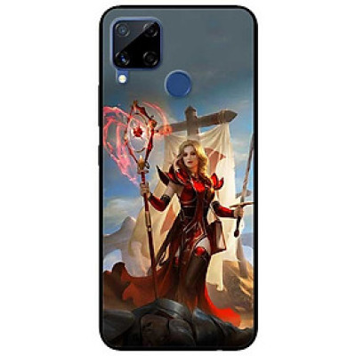 Ốp lưng dành cho Realme C15 mẫu Cô Gái Trượng Đỏ
