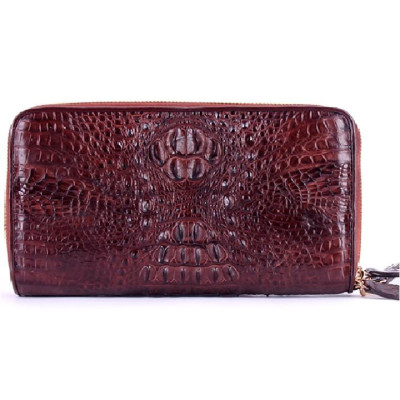 Bóp nữ da cá sấu Huy Hoàng nhiều ngăn màu vàng bò, đen, nâu đỏ, nâu đất HC3212-13-14-70