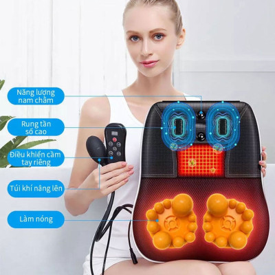 ￼Gối Massage Cổ Vai Gáy Rulax,Máy Massage Hồng Ngoại 2 Động Cơ Rung