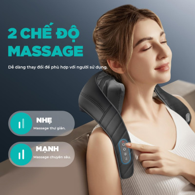 Máy Massage Cổ Vai Gáy KINGTECH S6, Masage Shiatsu 3d, Nhiệt Hồng Ngoại, Tích Điện, Matxa Nhiều Vị Trí - Chính Hãng