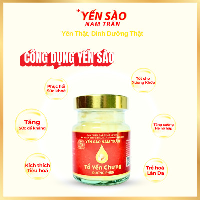  Yến chưng Đường Phèn NAM TRÂN 7 gram Tổ Yến Tươi giúp Bồi bổ sức khoẻ. Hộp ( 6 lọ x 70 ml )