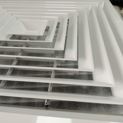 Cửa gió khuếch tán 450x450 miệng gió cấp điều hòa chất liệu nhôm, nan gió điều hòa âm trần