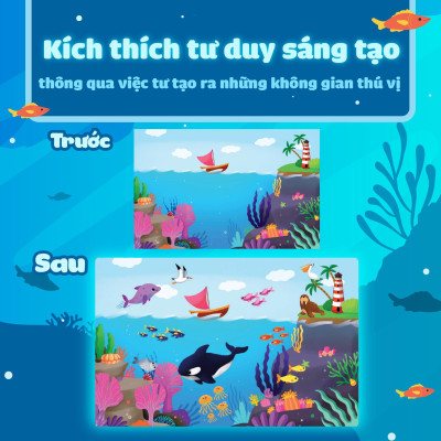 Sách - Trò Chơi Bóc Dán - Cảm Xúc Đại Dương (2 Trang Stickers) - Megabook
