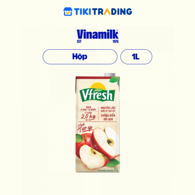 Thùng 12 hộp VFRESH Nước táo ép 100% (1Lx 12 hộp)