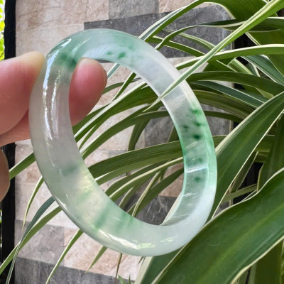 Vòng Tay Nữ Bản Hẹ Đá Mã Não DuLong Trắng Trong Xanh Rong Biển Nhẹ Bóng Đẹp Ni 54mm Cao 12mm Dầy 7mm Món quà tặng Nữ 50kg - 55kg đeo tay xinh rẻ đẹp ý nghĩa ạ