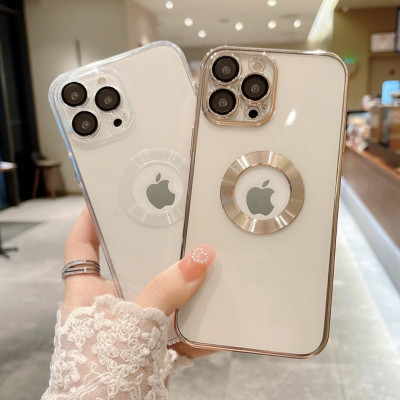 Ốp lưng dành cho iPhone 11 Pro, 11, 11 Pro Max, 12 Pro, 12, 12 Pro Max, 13 Pro, 13 Pro Max, Xs Max, Xs, 14, 14 Plus, 14 Pro , 14 Pro Max  viền màu hở logo Táo sang trọng - Hàng chính hãng
