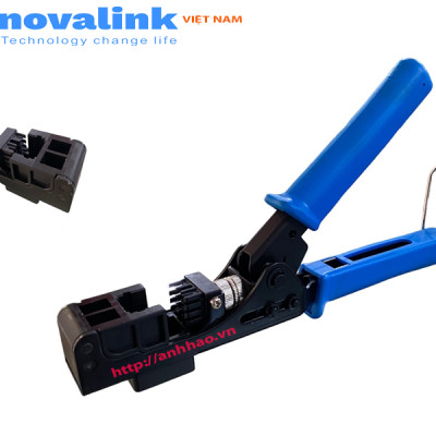Kìm bấm nhân mạng 8 sợi Novalink CC-15-00083 - Bấm 1 lần 8 sợi dây vào nhân mạng cùng lúc, dùng cho nhân mạng 90 độ - Hàng chính hãng